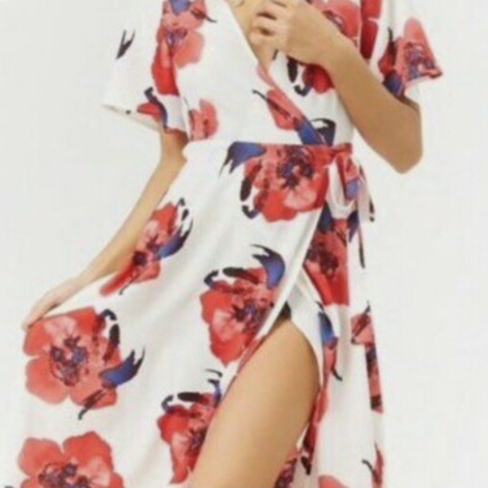 Forever 21 Red Floral Maxi Dress